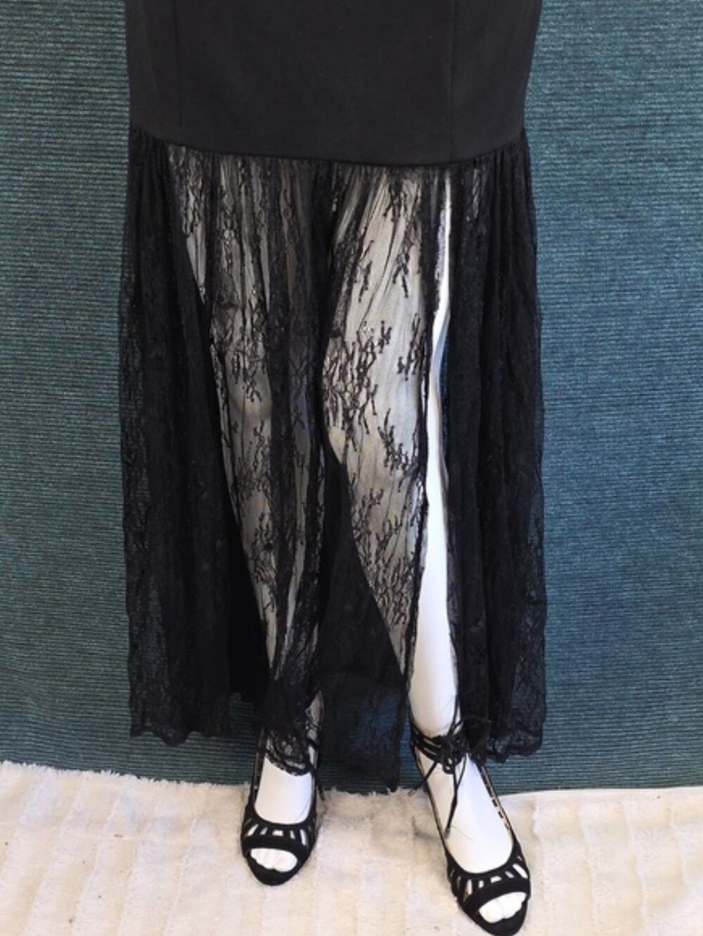 Lulus Vesna Black Mixed Media Strapless Maxi-Dress Size S - Picture 8 of 16